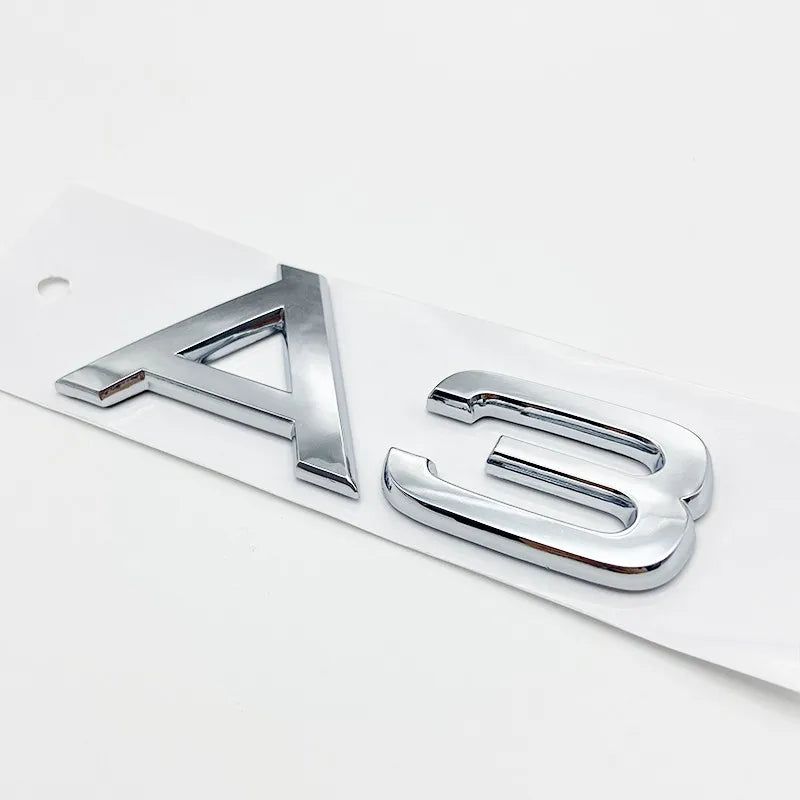 3D Chrome Glossy Black ABS TDI TFSI Car Rear Emblem Sticker for Audi A1 A3 A4 A5 A6 A6L A7 A8 S3 S6 Q3 Q5 Q7 TT S RS