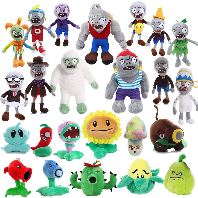 Plants Vs Zombies Plush Toys Gargantuar Conehead Zombie Yeti Sunflower Chomper Game Character Stuffed Doll Kids Birthday Gifts