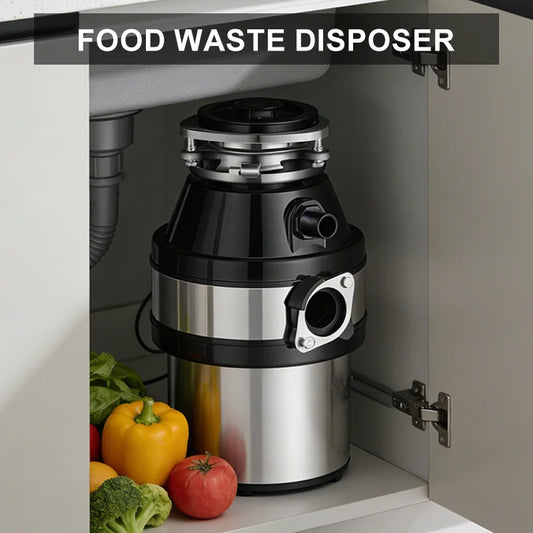 Home Kitchen Garbage Disposer High Speed Grinding With Dishwasher Stainless Steel Body For Bones Fruit Peels Coffee Grounds