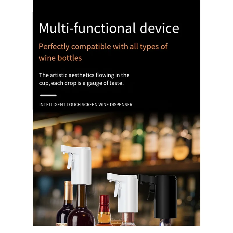 A38T-Electric Bottle Pump Dispenser Touchless Automatic Beverage Pourer For Whisky, Alcoholic Drinks &More,USB Rechargeable