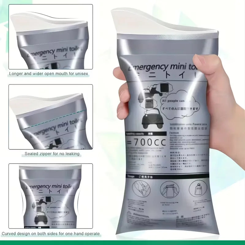 Disposable Urine & Vomit Bags, 700ML Portable Urinal for Women/Men, Emergency Travel, Camping, Traffic Jam, Pregnant, Patient