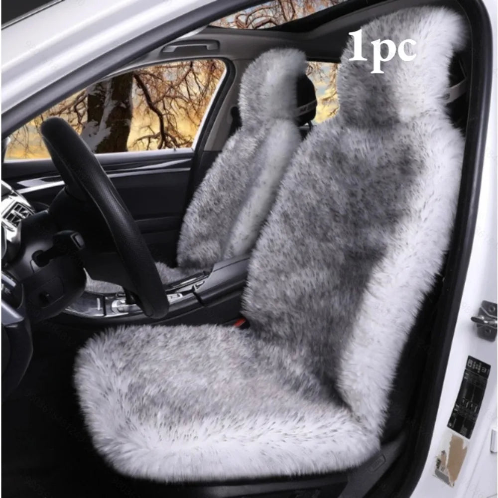 1pc Sheepskin Fur Car Seat Covers, Universal Size Australian Long Wool Car Seat Cushion for Adult Man Women, 1 Piece Seat