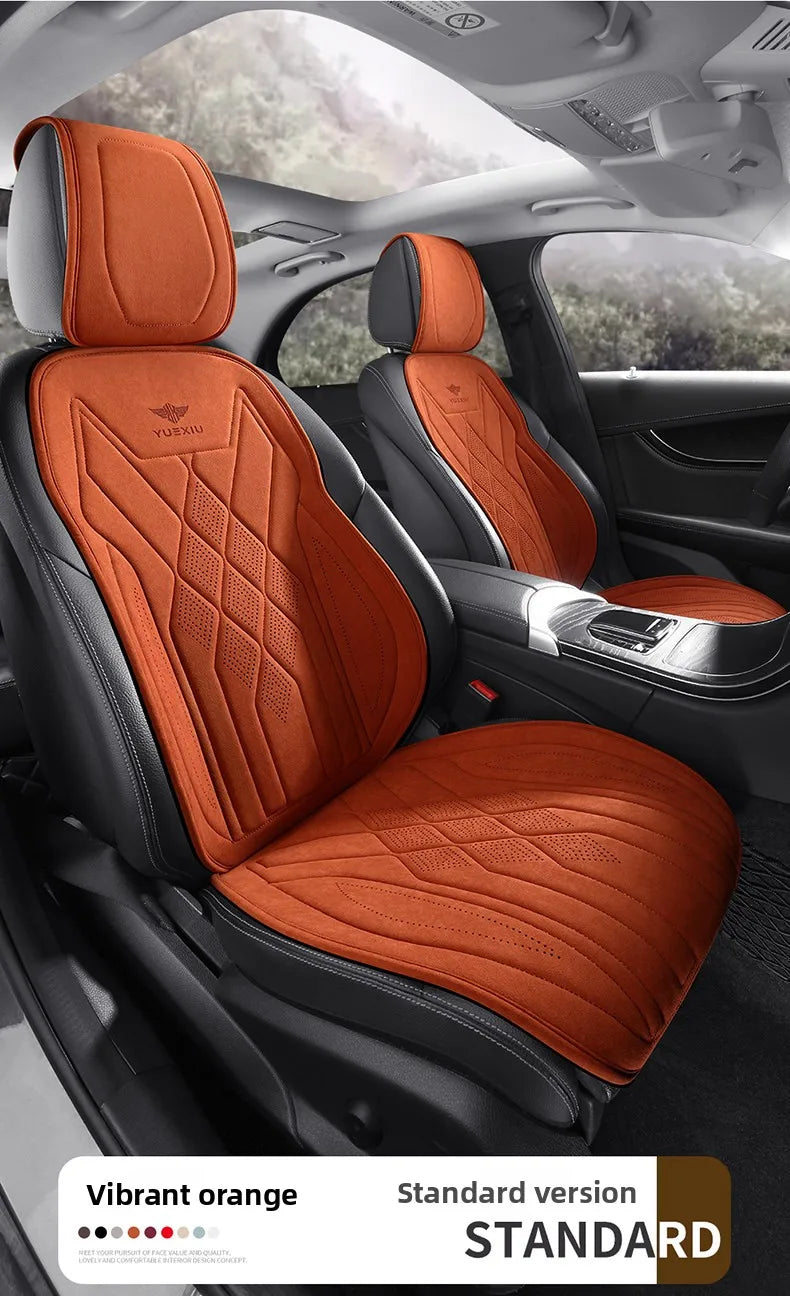 Perforated Suede Seat Cover Universal Four Seasons Cars Seats Covers Breathable Seat Non-slip Luxury Car Rams Latex Seat Cover