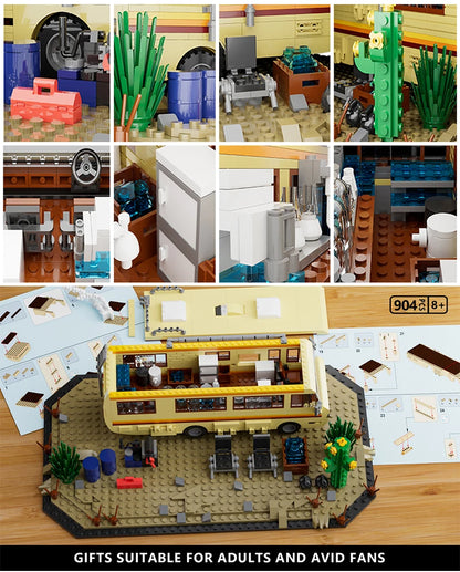 Technical Breaking Bad RV Adventure Camper Bus Car Model Building Blocks Fit Car Vehicle Assemble Bricks Toys For Boys Avid Fans
