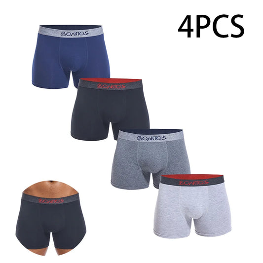 4pcs Men's Cotton Underwear Wear-Resistant High-Quality Pure Cotton Comfortable Design Daily Travel Wear Inner Pants