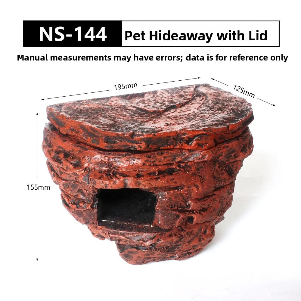 Nomoypet NS162 Rock Cave Simulation Pet Reptile Spider Turtle Sunbathing Platform Hideout Caves for Pets Reptiles Supplies