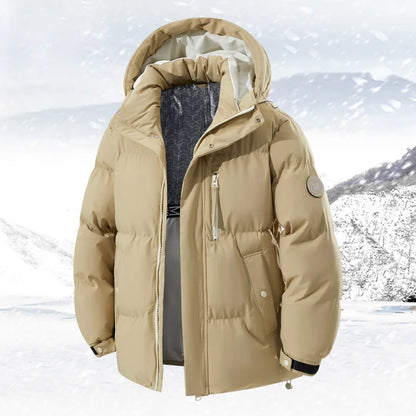 High Quality White Hooded Puffer Jacket Men Trend Solid Color Short Winter Padded Jackets Windproof Coat Thicken Warm Parkas Men