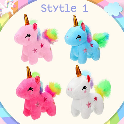 4-24pcs Mini Plush Unicorn Stuffed Animals Unicorn Party Favors Bulk Toys DIY Plush Keychain Stuffed Animal for Kids Party Favor