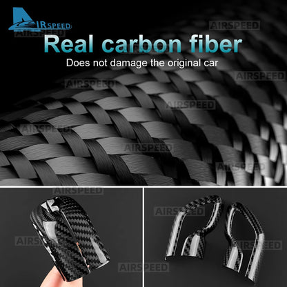 For Hyundai Elantra N/Veloster N/Kona N/i20 N/i30 N 2021-2024 2025 Tucson N Line 2022-2023 Dry Carbon Fiber Car Gear Knob Trim
