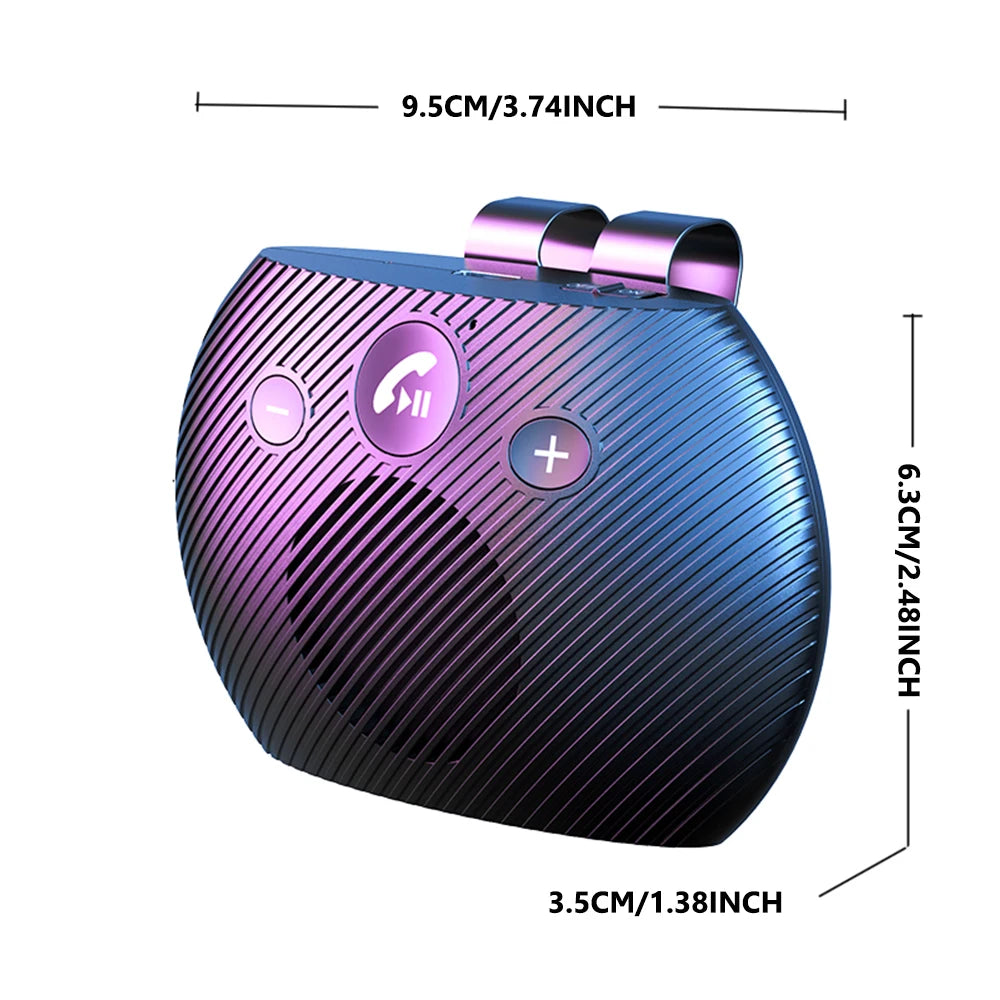 Bluetooth 5.3 Speakerphone Bluetooth-compatible Handsfree Car Kit Wireless Stereo Mp3 Music Player Car Handsfree Sun Visor Clip