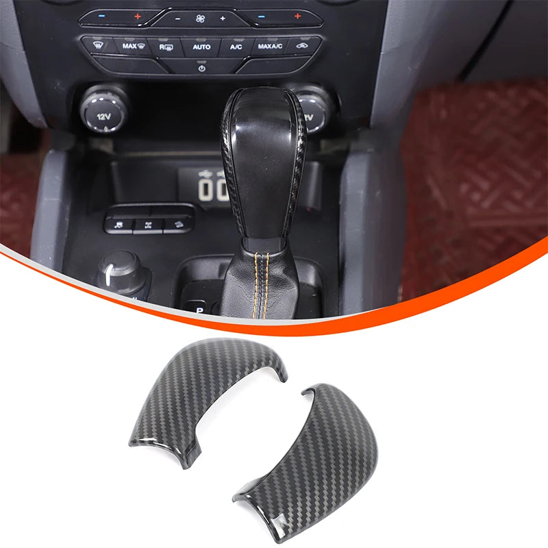 ABS Carbon Fiber For Ford Ranger Wildtrak 2015-2021 Car Center Control Shift Panel Steering Wheel Glass Lift Frame Sticker