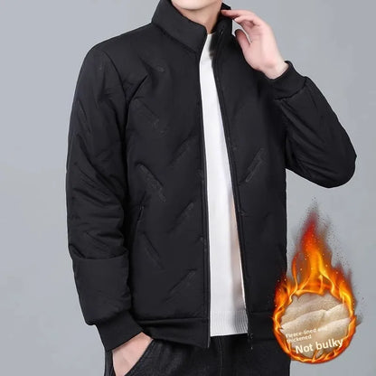 Men's Thickened Lamb Velvet Cotton Jacket Autumn Winter New Style Windproof Waterproof Warm Workwear Casual Loose Fit Long Sl...