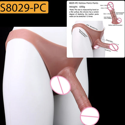 SXXY Strap-On Lifelike Penis Cover насадка на член Large Hollow DildoPants Intimate Adult Sex Toy for Couples Sex
