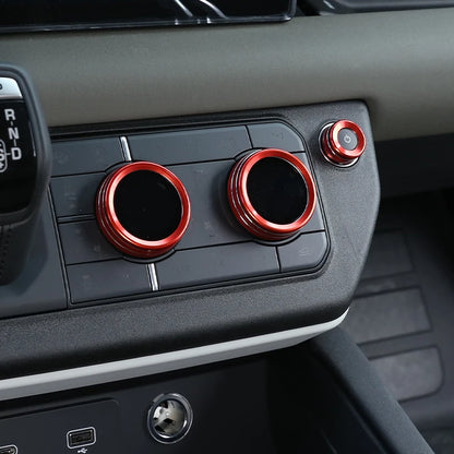 cheya Car central control air conditioner volume knob decorative cover For Land Rover Defender 110 2020+ Aluminum accessories