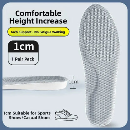 Elevated Insole Shoe Insert Hard Bottom Unisex Invisible 2cm Heightening Pad Comfortable All-Season Footwear Accessory