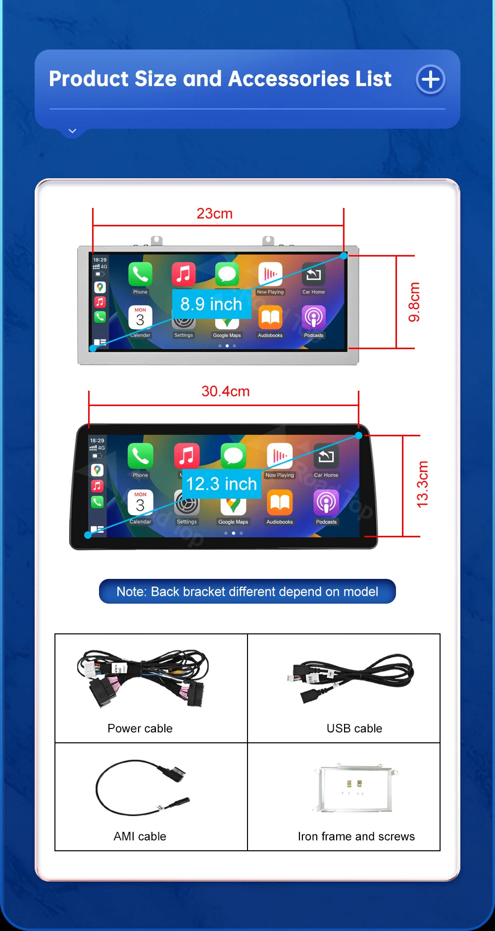 CN Road Top 8.9 12.3'' Touch Screen Multimedia Player Andriod Auto Link For Audi A4 S4 B8 2009-2015 GPS Carplay Display Car Play