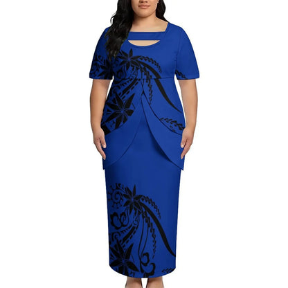 Puletasi New Design Short Sleeved Long Dress Customized Top And Skirt Knee Length Dress Party Top And Skirt Soft Fabrics