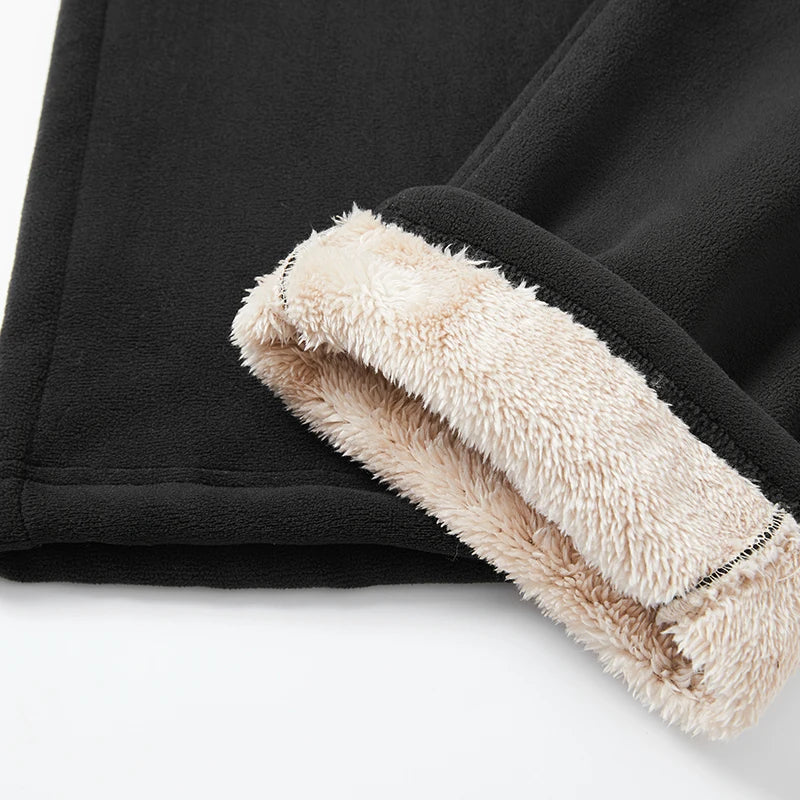 YJKVUR Unisex 2026 Winter New Oversize Pants Men Women Warm Fleece Liner Drawstring Trousers Casual Comfortable Gym Sweatpants