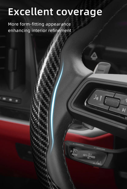Suitable for Chery Carbon Fiber Texture Steering Wheel Cover with Segmented Quick-Release Design, Durable, for Models Such as Tiggo 2 3 4 7 8 9 Pro Max Csh Arrizo 6 Cross C5 J6 E5 Omoda 5 Gt Eq7