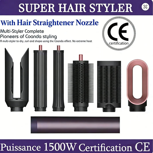 SenCiciMen 6-in-1 Multi Hair Styler, Hot Air Brush, Curling Iron & Hair Dryer, Multifunctional Curling Barrel for Daily Hair Sty