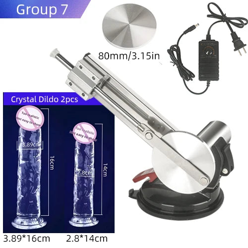 Reciprocating Sex Machine Dildo Stroke 65mm Mini Telescopic Sex Machine with Dildo Masturbation Sexual Kits with 80mm Plate