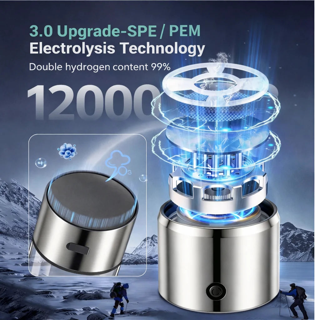 Portable Hydrogen Water Generator Bottle Rechargeable Electric Alkaline Water Ionizer Cup Hydrogen-Rich Health Care Drinkware