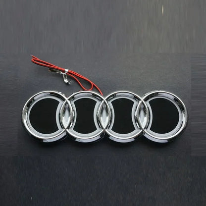 18*5.8CM is suitable for 5D Audi refitting personalized decorative light Q3 A3 Q5 TT A5 A8 rear logo LED light emitting logo.