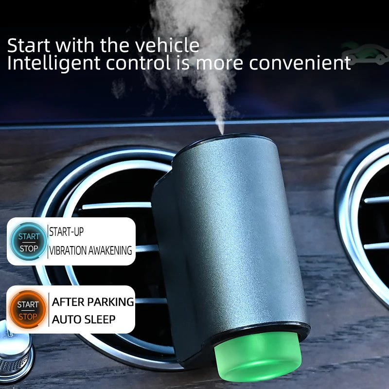 Smart Car Air Freshener Diffuser, Three Adjustable Modes, Intelligent Car Aroma Diffuser with 3pcs Essential Oil