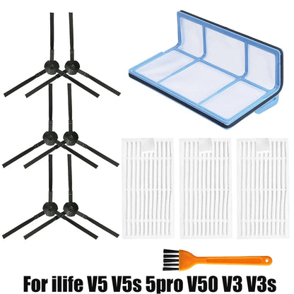 For ilife v5s v5 pro x5 V5 V3 v5s pro V50 V55 side Brush hepa Filter Mop Cloth magic paste accessories  vacuum cleaner parts