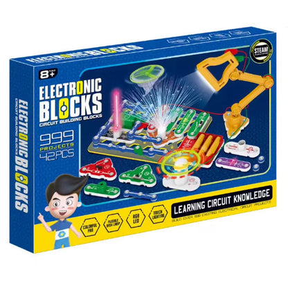 Puzzle New Circuit Electronic Building Blocks Scientific Experiment Education Children Assemble Toys Electronic Exploration 8+