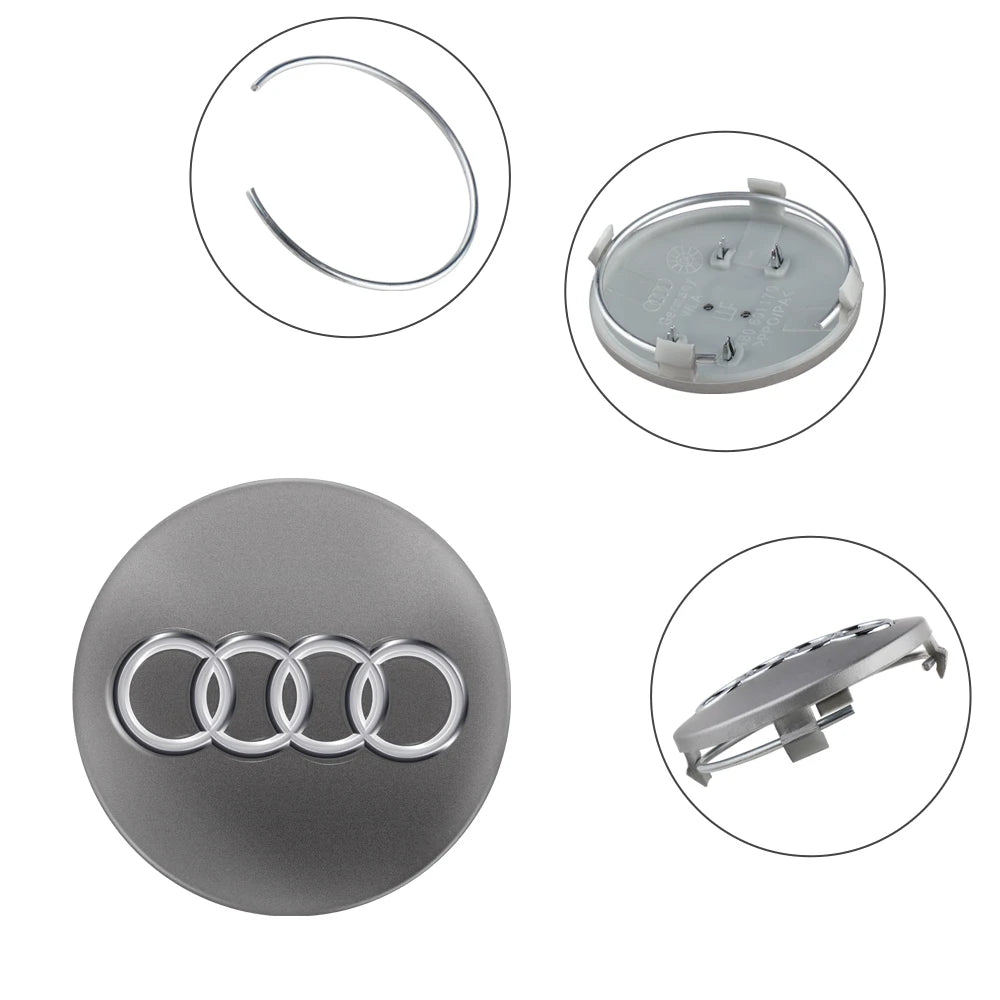 4PCS 59mm Car Wheel Center Hub Caps Replacement Hubcap Tire Rim Decoration Covers For Audi A1 B6 B7 A3 B8 A5 A4 A6 C5 C6 8P B5