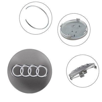 4PCS 59mm Car Wheel Center Hub Caps Replacement Hubcap Tire Rim Decoration Covers For Audi A1 B6 B7 A3 B8 A5 A4 A6 C5 C6 8P B5