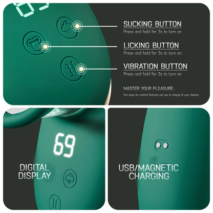 2 in 1 Clitoris Vibrator for Women Nipple Sucker Stimulator Sucking Vacuum False Dildo Orgasm Female Masturbation Adult Sex Toys