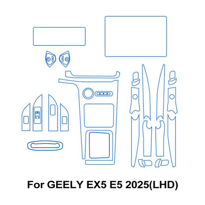 Transparent TPU Protective TPU Film for GEELY EX5 E5 2025 Car Interior Central Control Navigation Panel Pre-cut PPF Sticker