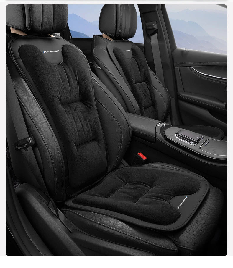 Car Seat Cushion For Ford Ranger T9 T7 T1 Raptor Warm Flannel Thick Plush Universal Rear Seat Backrest Protector Cover