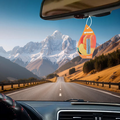 Areon 5/20pcs PEACH Scent Car Air Freshener, Natural Tea-Scented Paper, Car-Mounted Hanging Type, Car Interior Accessories
