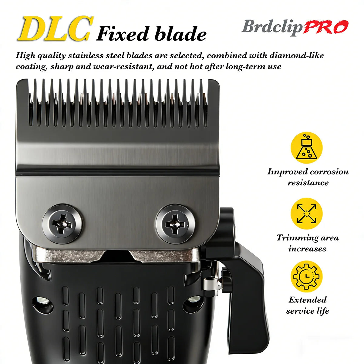 BRDCLIP 619 339 Hair Clippers Cordless Clippers Barber Electric DLC T-Blade Trimmer Portable Detail Trimmer LED Trimmer for Men