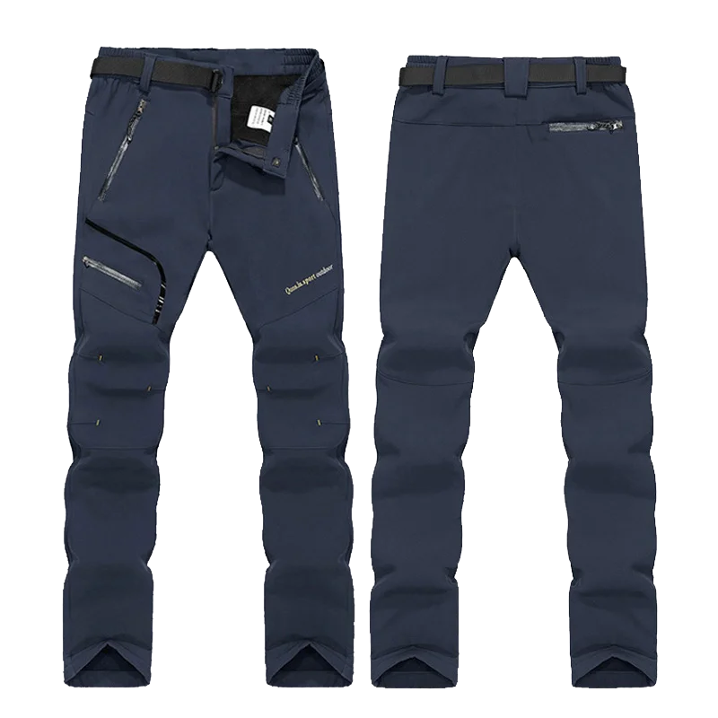 Men's Skiing Pants Camping Fleece Lined Waterproof Winter Insulated Hiking Trekking Trousers Outdoor Work Hunting