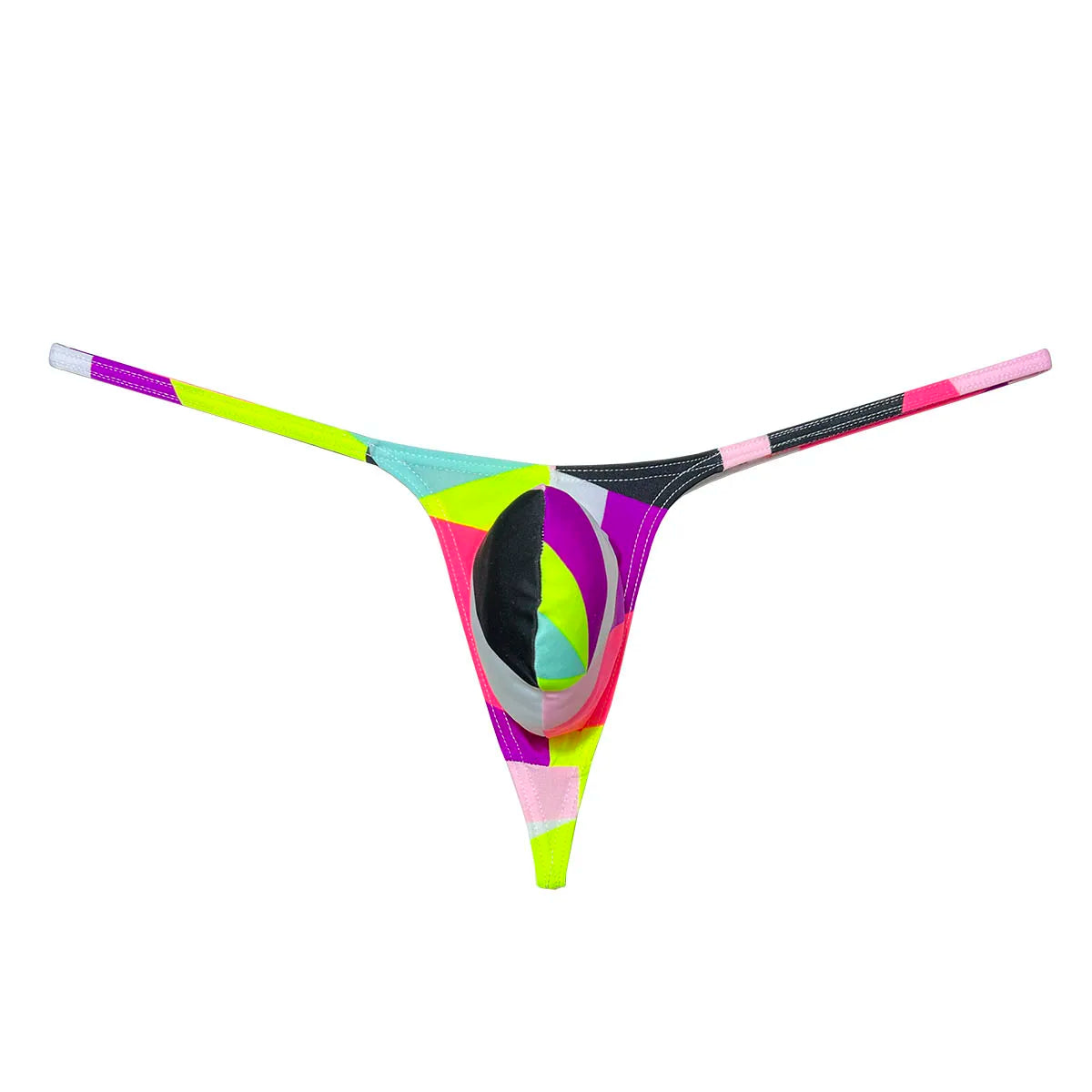 Mens G-String Underwear Thong Multicolor Print Men Low Rise Bikini Briefs Pouch Breathable Thong for Men Quick-dry Mini Panties