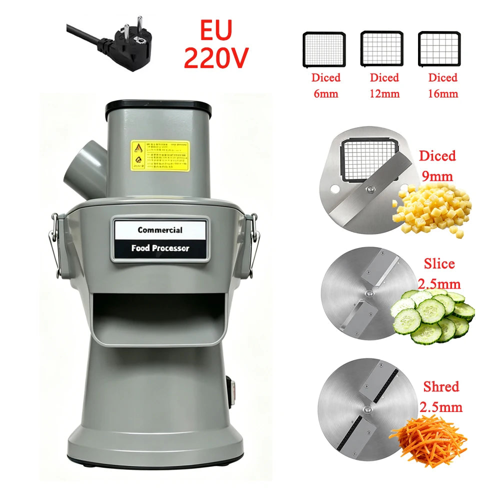 Stainless Steel Commercial Vegetable Cutter Slicer Shredder Dicer Multifunctional Food Processor for Professional Kitchen Use