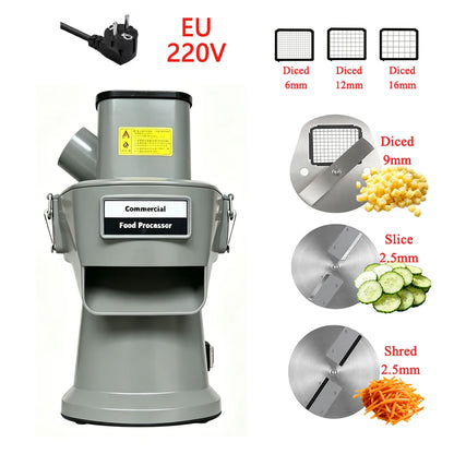 Stainless Steel Commercial Vegetable Cutter Slicer Shredder Dicer Multifunctional Food Processor for Professional Kitchen Use