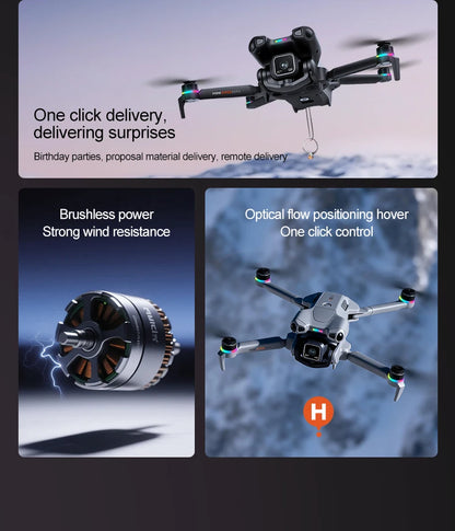 K900 MAX 8K Professional Drone with Dual Camera WiFi FPV Aerial Photography 360° Obstacle Avoidance Quadcopter airdrop Drone Toy