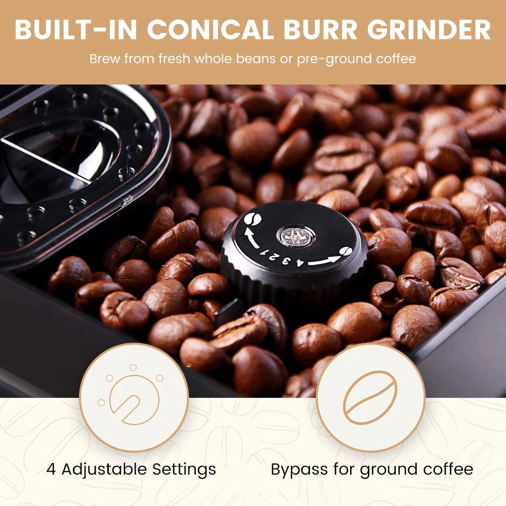 Mcilpoog M3 Automatic Espresso Machine ，Built-In Milk Frother & Tank, 7 Coffee Varieties, Shipping from Australian