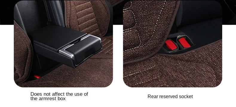 Universal Linen Car Seat Cover Four Season Auto Flax Comfortable Breathable Anti-Slip Covers Cushion SUV Car Seat Protection