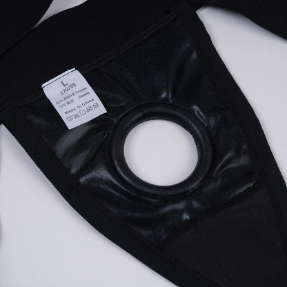 Pack 4 Jockstrap Men Y2K Cock Ring Hole Thong Sexy Faux Leather Underwear Cockring Underpants Wide Waistband Low Rise