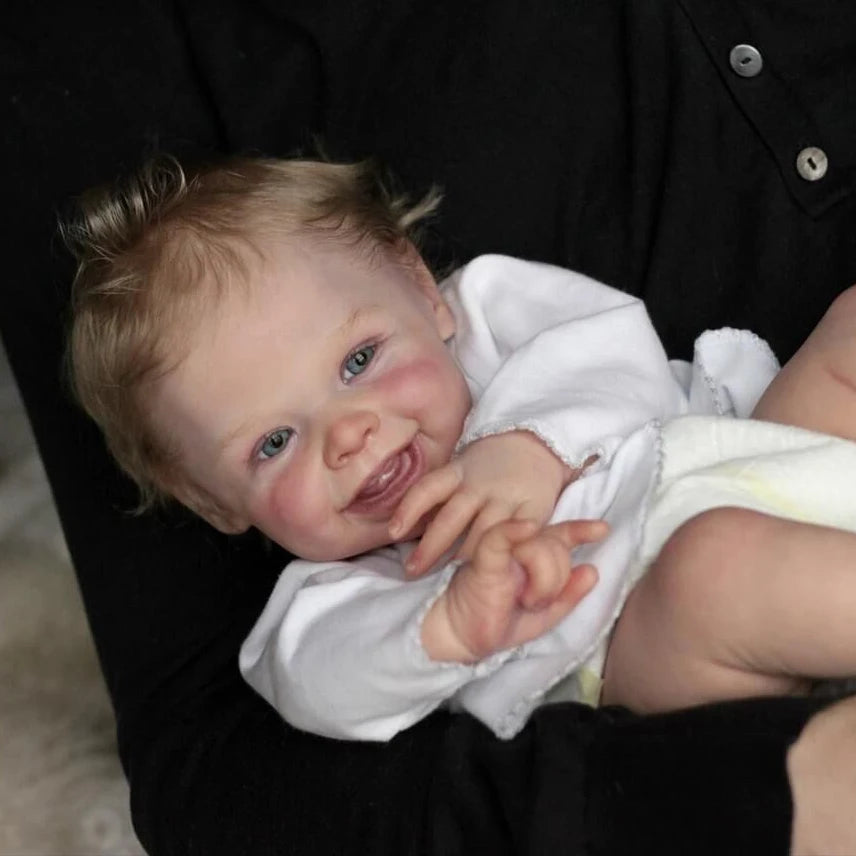 NPK 20inch Lifelike Reborn Doll Newborn Harper Soft Touch Cuddly Body Doll Handmade with Genesis Paint Visible Veins Multiple
