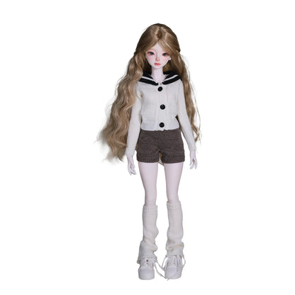 BJD Doll 1/4 Sadie E ShugaFairy Resin FullSet Summer Sailor Collar Knit Top Sweet School DailyWear Articulated Ball Jointed Doll