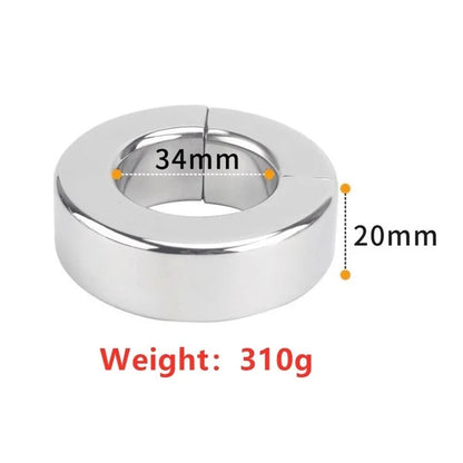 Stainless Steel Ball Stretcher Scrotum Pendant Heavy Magnetic Penis Lock Cock Ring Bondage Metal Erection Male Delay Sex Toy Man