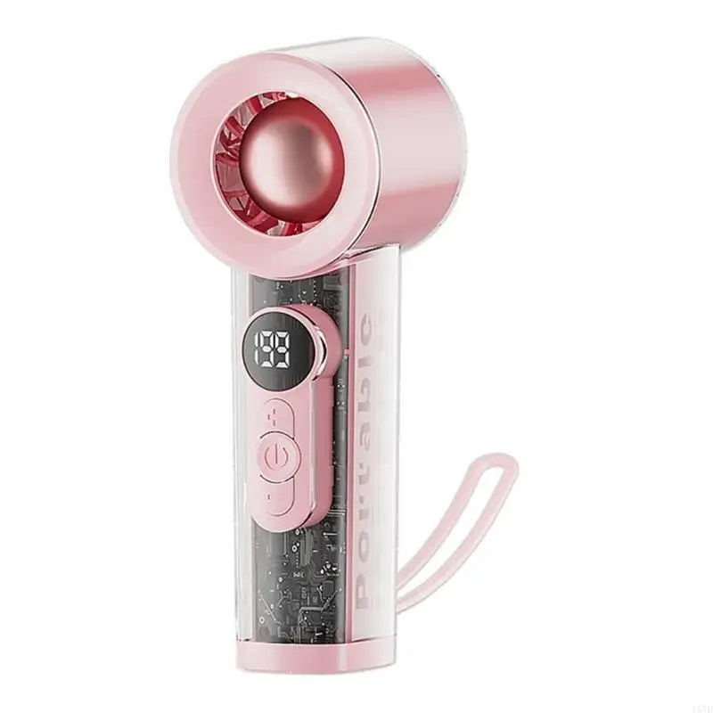 Portable Handheld Fan Rechargeable Clear Shell Cooling Fan for Outdoor Activities, Travel, Working Easy to Carry