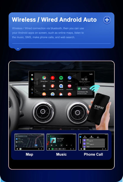 CN Road Top 12.3 Inch Touch Display For Audi A3 S3 2014-2019 Multimedia Player Andriod Auto Link GPS Carplay Screen Car Play